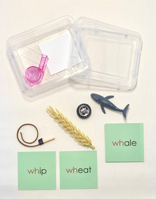Montessori Green Series: (sh, th, wh, qu, ch ) Objects and Cards