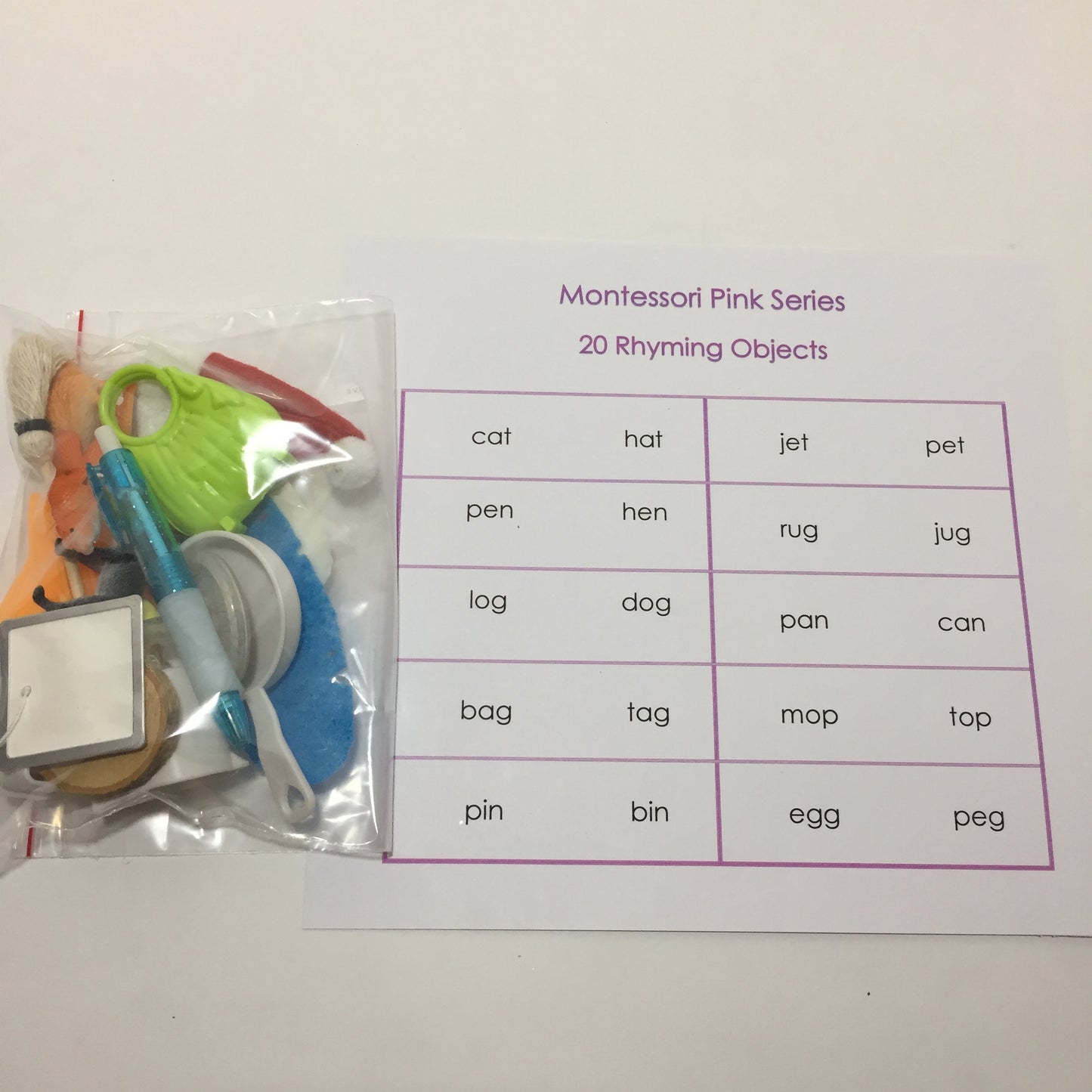 Montessori Rhyming Phonetic Objects